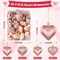36Pcs Valentines Day Decor Heart Ornaments Rose Gold Heart Shaped Baubles Ornaments for Valentine's Day Hanging Decorations or Wedding Anniversary Party Supplies Home Tree Decorations (4 Styles)